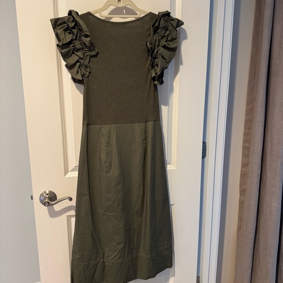 Ulla Johnson Isabella Midi Dress in Military Melange | S - Picture 7 of 9